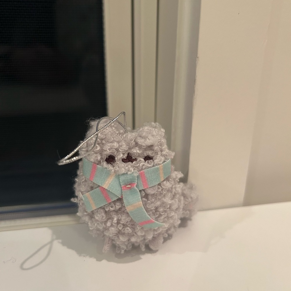 Stormy with scarf Pusheen plush Christmas ornament
